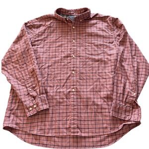 Charles Tyrwhitt Button Down Shirt Mens 3X Pink Navy Check Brushed Cotton Preppy